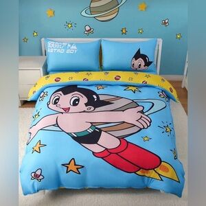 Astro Boy Duvet Cover Twin Size - 3 Piece with Zipper Closure